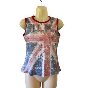 Vintage Walt Disney World Parks Epcot United Kingdom Sleeveless Knit Top